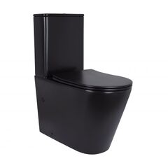 Унитаз напольный Qtap Scorpio Ultra Quiet безободковый с сиденьем Soft-close MATT BLACK QT14226088AMB