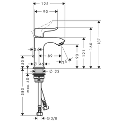Смеситель для раковины 100 мм Hansgrohe Metris 31088000