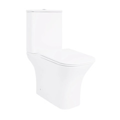 Унитаз-компакт Qtap Presto Quadro безободковый с сиденьем Soft-close QT24221215AW
