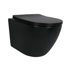 Унитаз подвесной Qtap Robin Ultra Quiet черный матовый QT13332381АSMB с сиденьям Soft-close