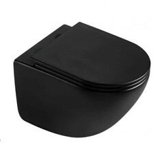 Унитаз подвесной Koller Pool ROUND Tornado 3.0 с сидением Soft-close, черный матовый RN-0520-RQ-MB